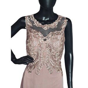 Soft Rose Illusion Bodice Formal Gown - NWT